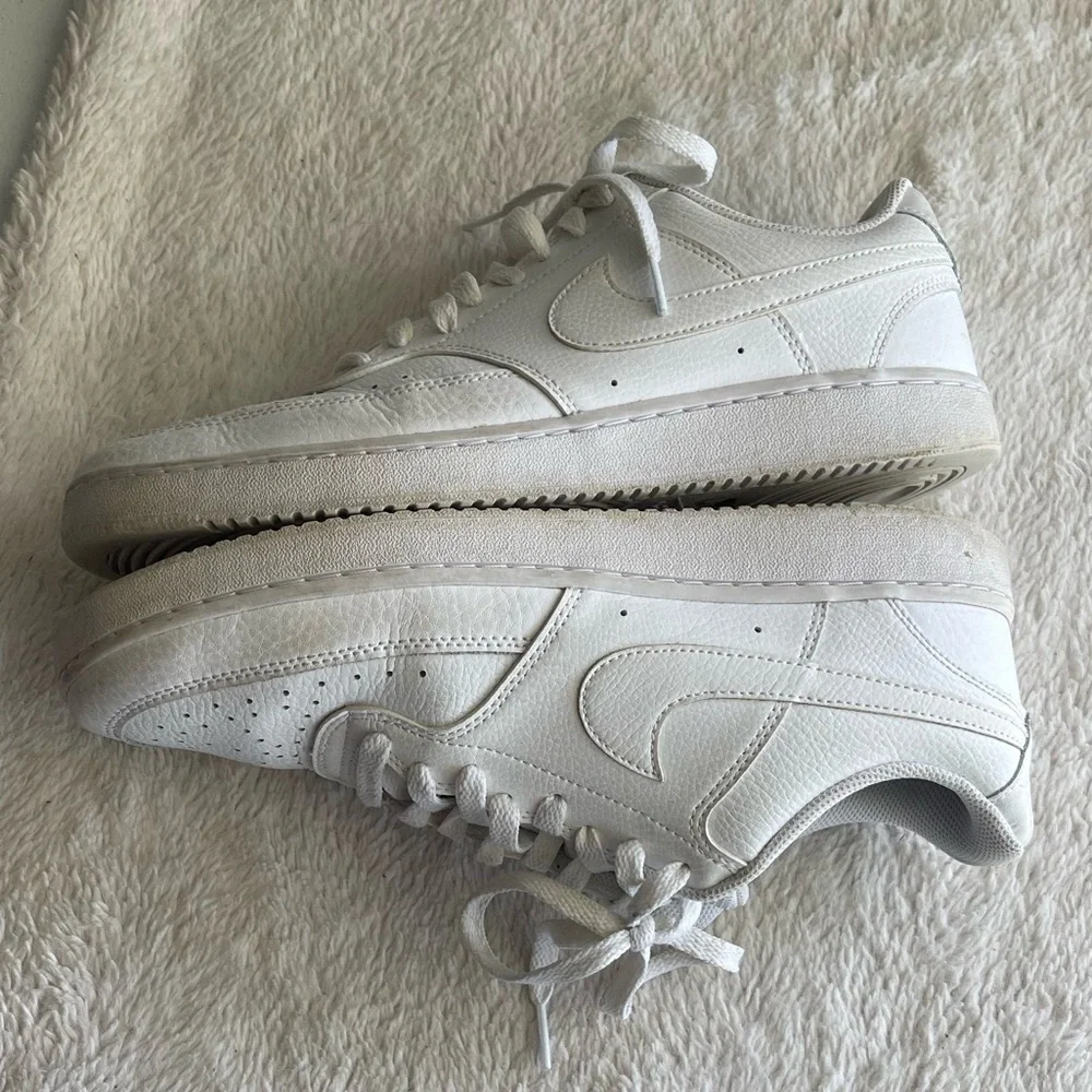 Nike court vision low triple white sneakers